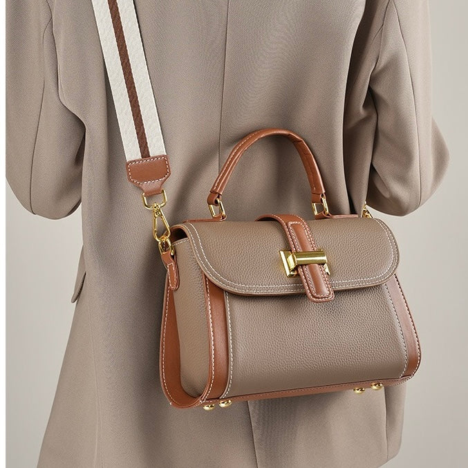 Women’s Leather Structured Top Handle Crossbody Bag | Effortless Elegance