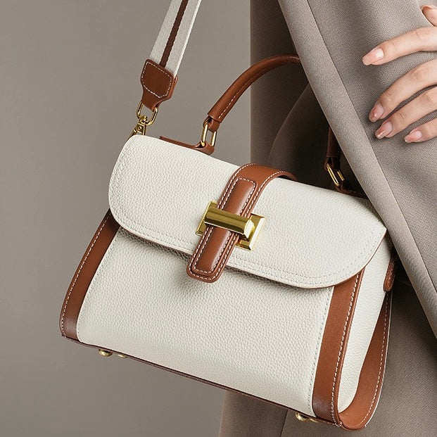 Women’s Leather Structured Top Handle Crossbody Bag | Effortless Elegance