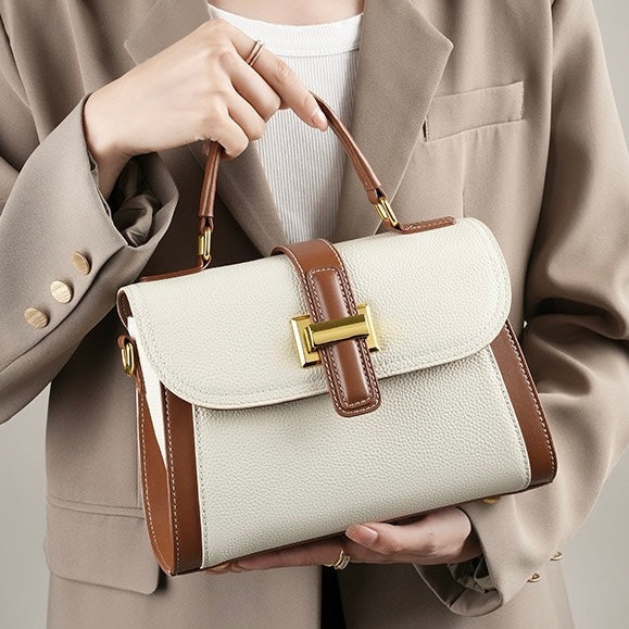 Women’s Leather Structured Top Handle Crossbody Bag | Effortless Elegance