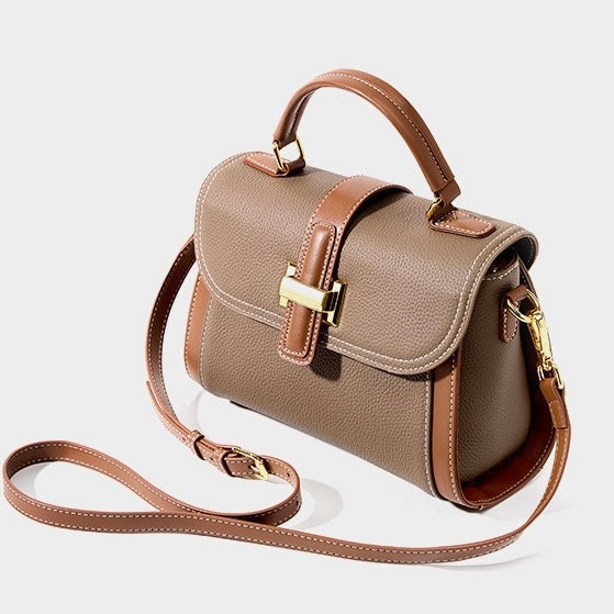 Women’s Leather Structured Top Handle Crossbody Bag | Effortless Elegance