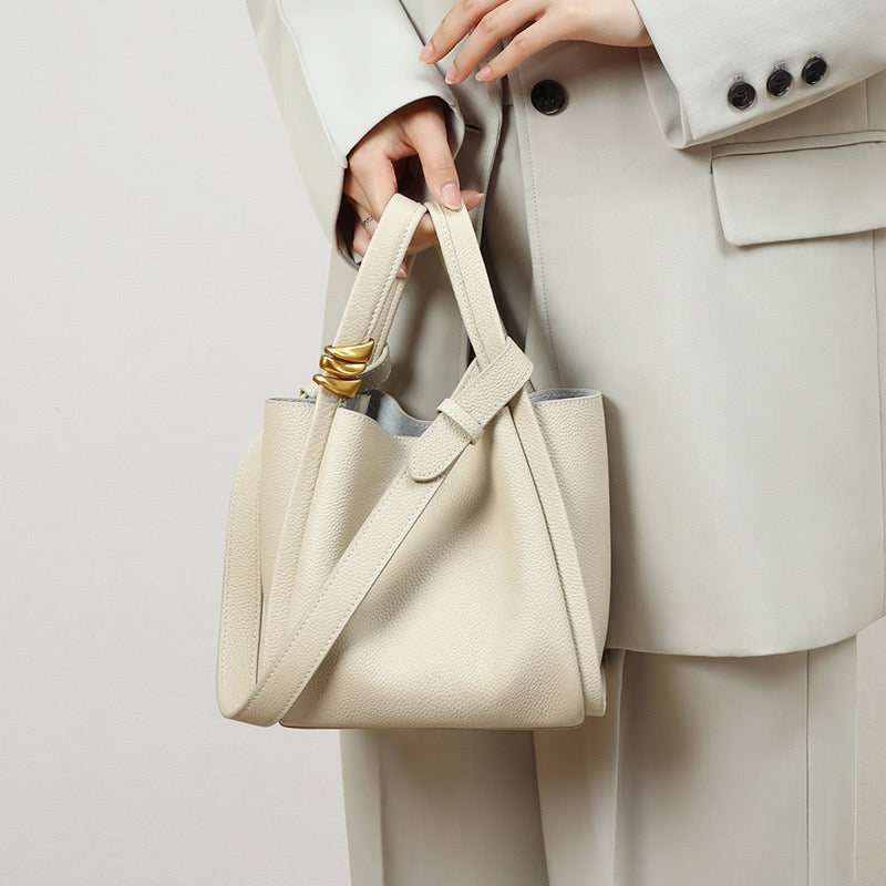 Women’s Genuine Leather Mini Crossbody Bucket Bag | Effortless Everyday Elegance