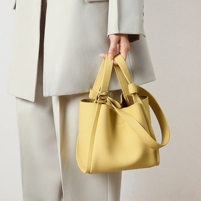 Women’s Genuine Leather Mini Crossbody Bucket Bag | Effortless Everyday Elegance