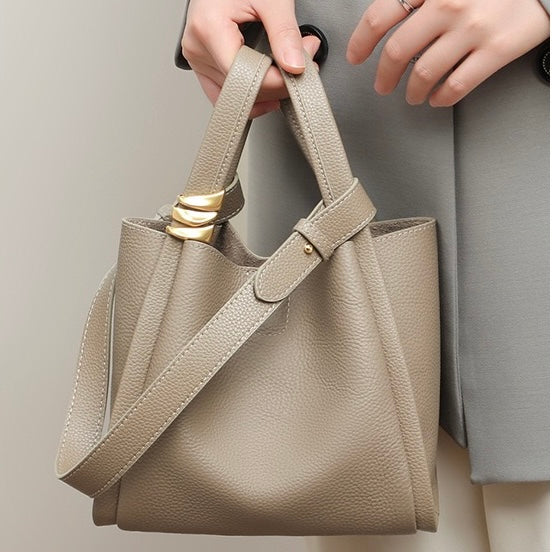 Women’s Genuine Leather Mini Crossbody Bucket Bag | Effortless Everyday Elegance