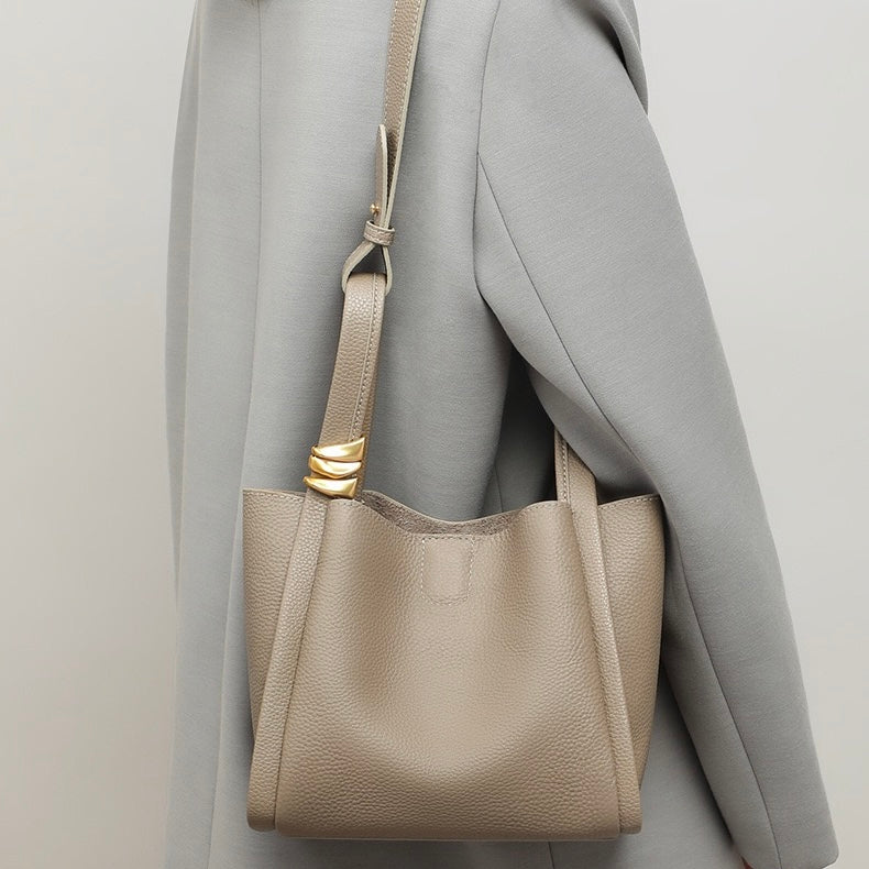 Women’s Genuine Leather Mini Crossbody Bucket Bag | Effortless Everyday Elegance