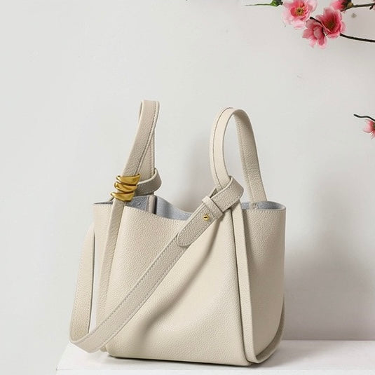 Women’s Genuine Leather Mini Crossbody Bucket Bag | Effortless Everyday Elegance