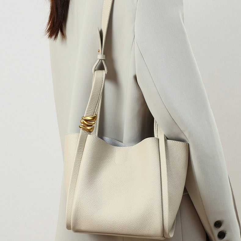 Women’s Genuine Leather Mini Crossbody Bucket Bag | Effortless Everyday Elegance