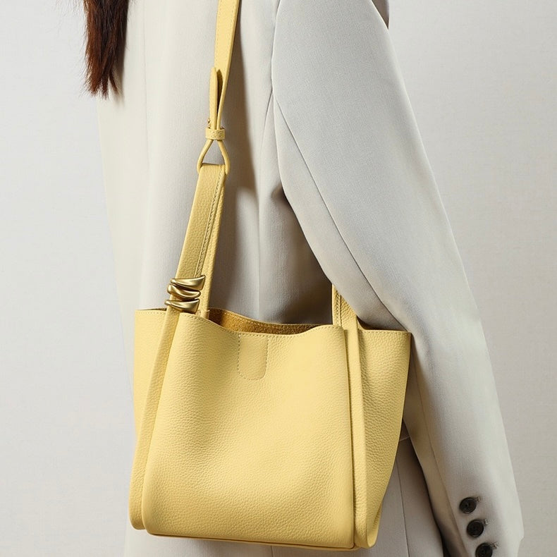 Women’s Genuine Leather Mini Crossbody Bucket Bag | Effortless Everyday Elegance