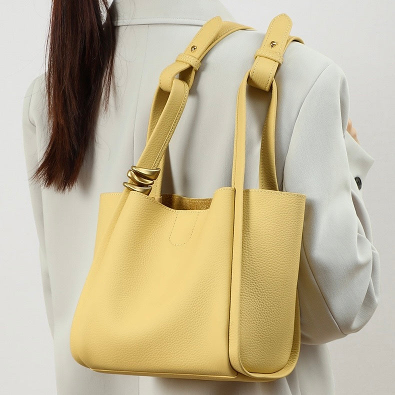 Women’s Genuine Leather Mini Crossbody Bucket Bag | Effortless Everyday Elegance