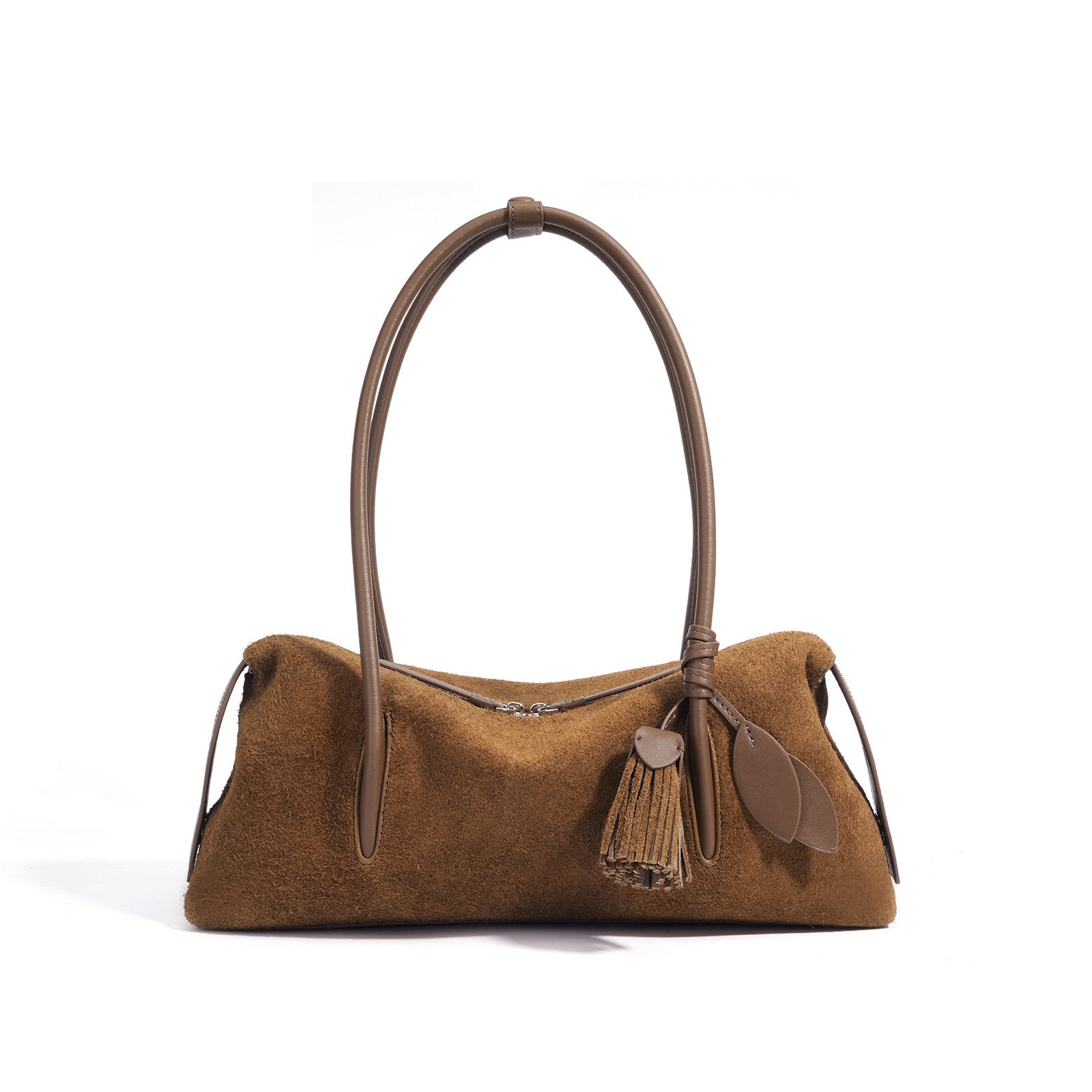 Matte Genuine Leather Tassel Shoulder Pillow Bag | Effortless Quiet Elegance