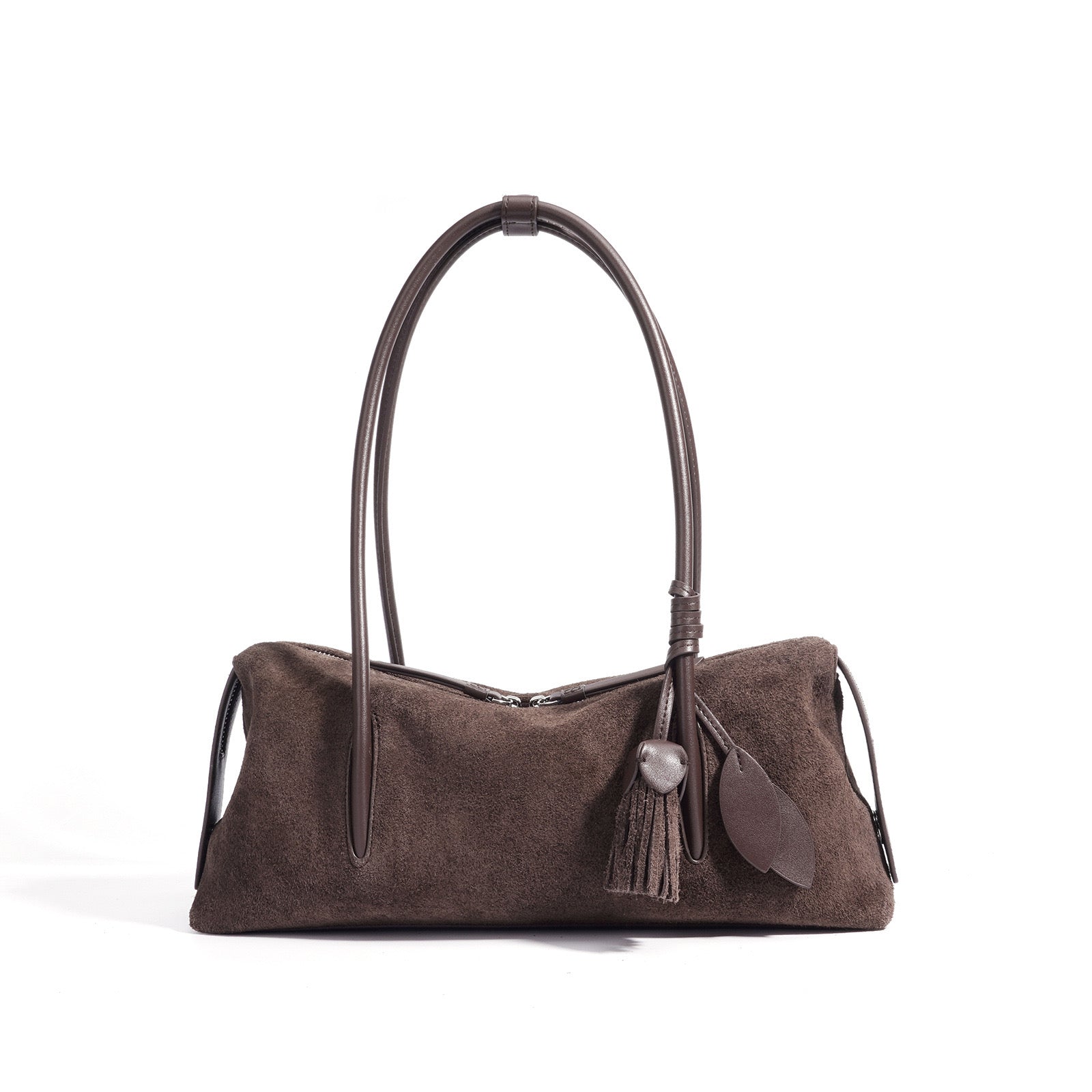 Matte Genuine Leather Tassel Shoulder Pillow Bag | Effortless Quiet Elegance