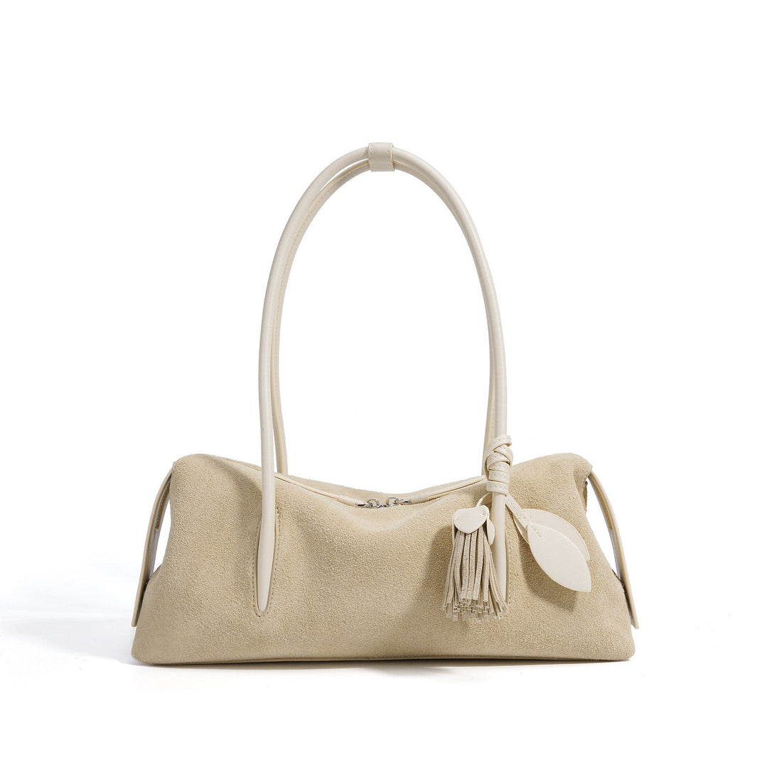 Matte Genuine Leather Tassel Shoulder Pillow Bag | Effortless Quiet Elegance