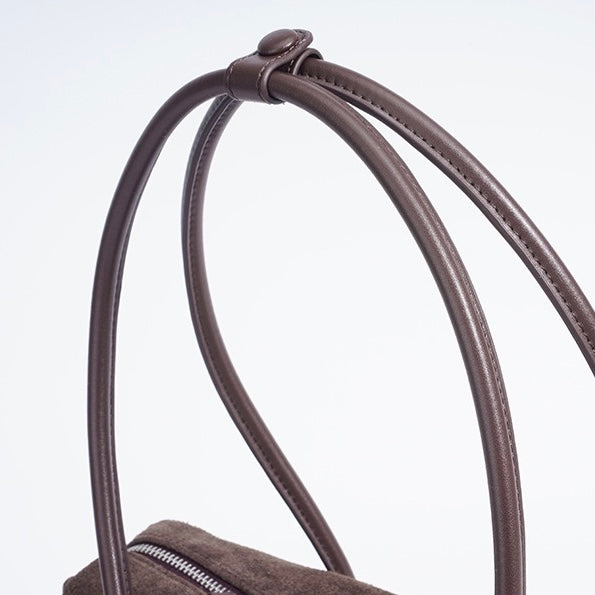 Matte Genuine Leather Tassel Shoulder Pillow Bag | Effortless Quiet Elegance