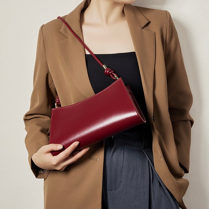 Women’s Genuine Leather Underarm Baguette Bag | Effortless Understated Luxury
