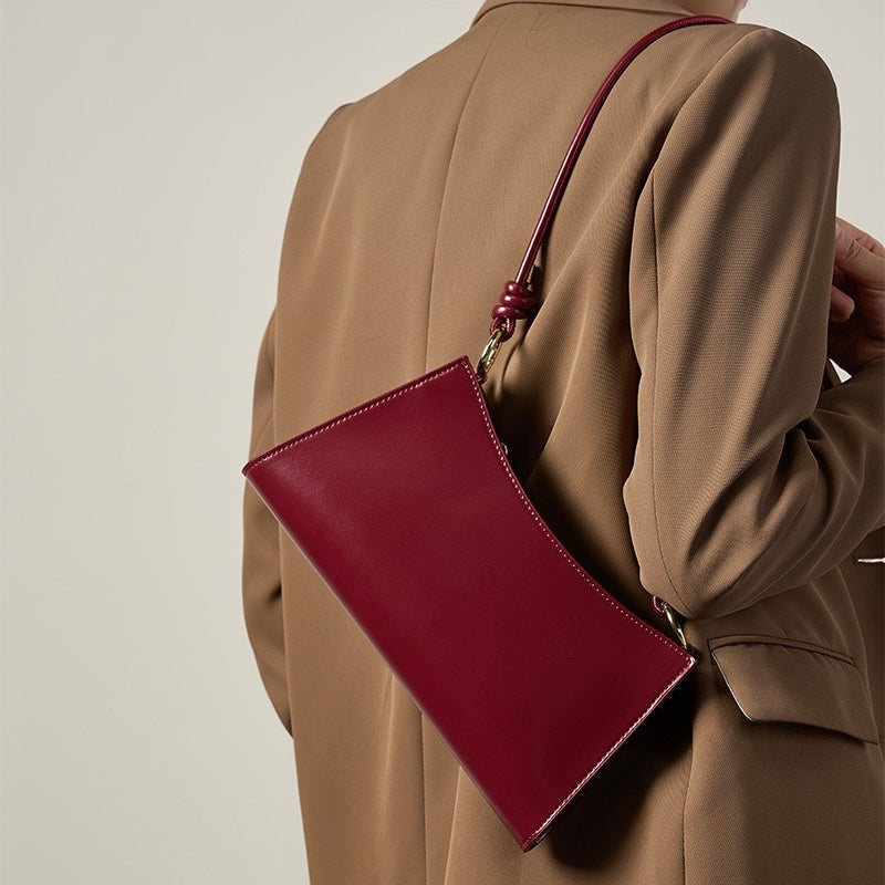 Women’s Genuine Leather Underarm Baguette Bag | Effortless Understated Luxury