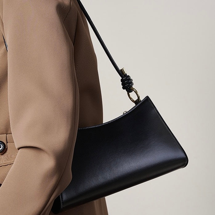 Women’s Genuine Leather Underarm Baguette Bag | Effortless Understated Luxury