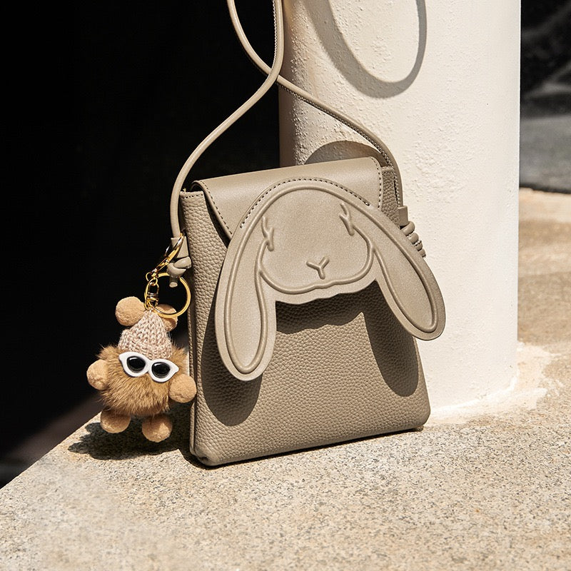 Women's Leather Mini Crossbody Phone Bag | Rabbit Inspired Elegance