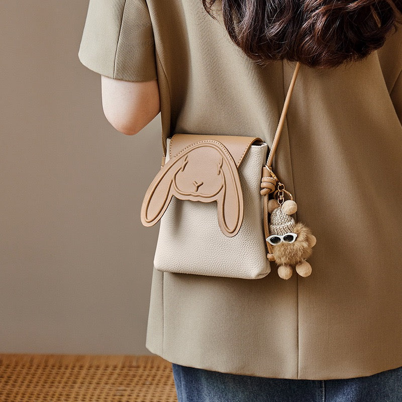 Women's Leather Mini Crossbody Phone Bag | Rabbit Inspired Elegance