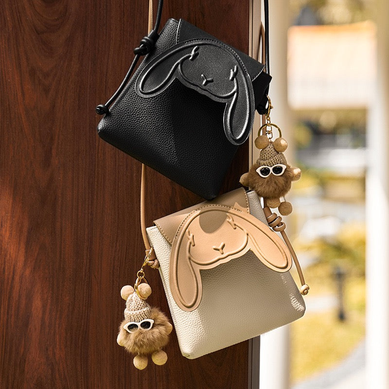 Women's Leather Mini Crossbody Phone Bag | Rabbit Inspired Elegance