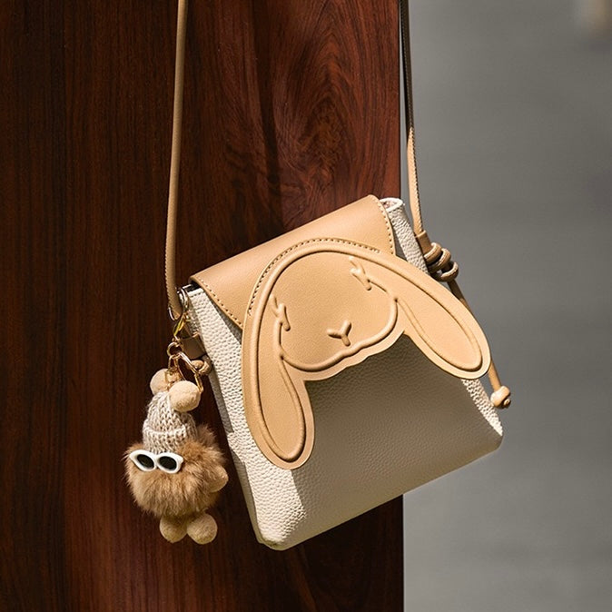 Women's Leather Mini Crossbody Phone Bag | Rabbit Inspired Elegance