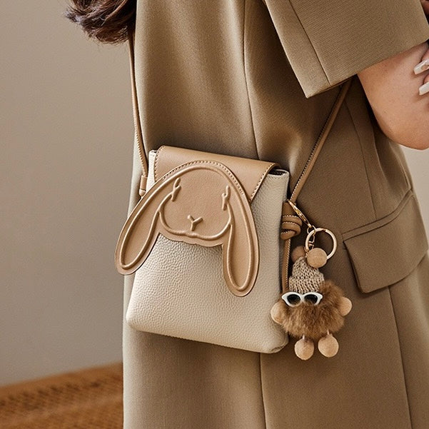 Women's Leather Mini Crossbody Phone Bag | Rabbit Inspired Elegance
