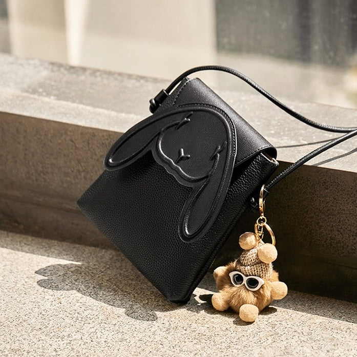 Women's Leather Mini Crossbody Phone Bag | Rabbit Inspired Elegance