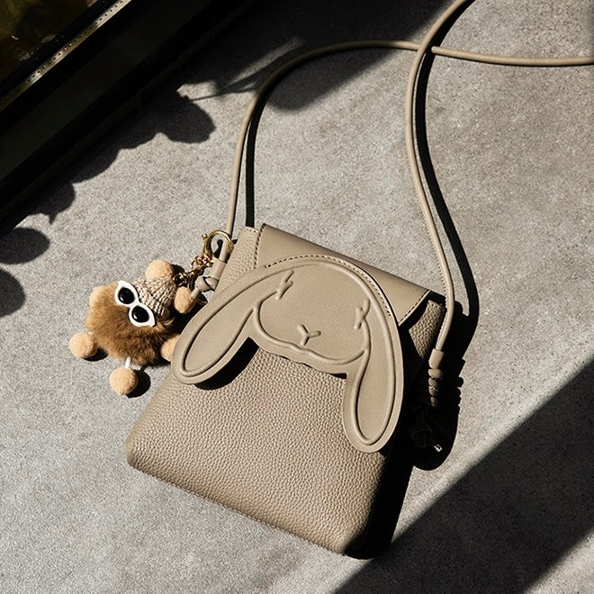 Women's Leather Mini Crossbody Phone Bag | Rabbit Inspired Elegance