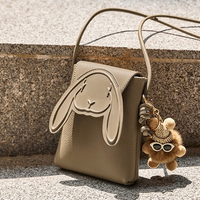 Women's Leather Mini Crossbody Phone Bag | Rabbit Inspired Elegance