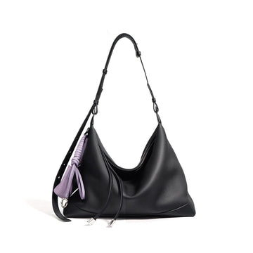 Women’s Genuine Leather Minimalist Tote Handbag | Effortless Dumpling Elegance