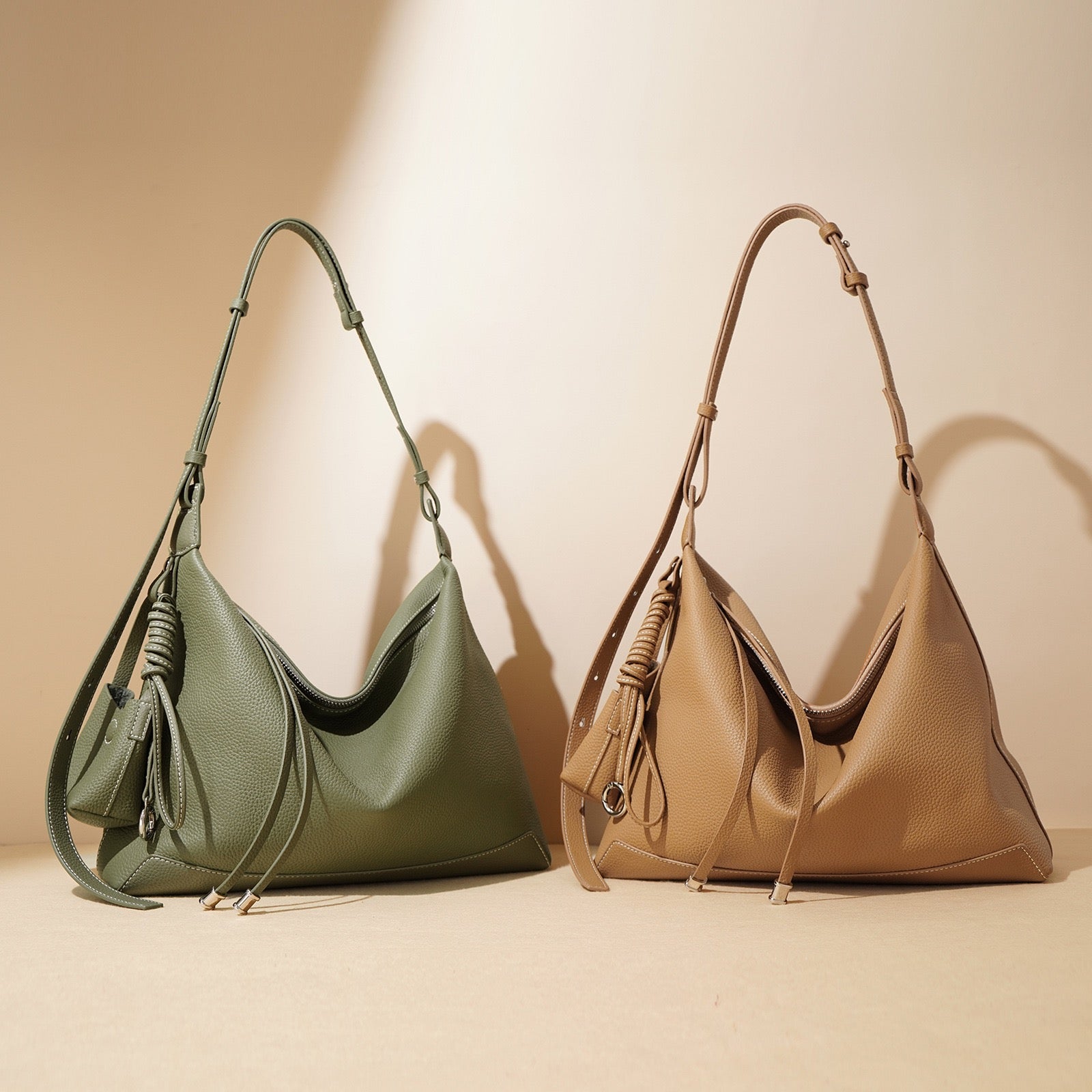 Women’s Genuine Leather Minimalist Tote Handbag | Effortless Dumpling Elegance