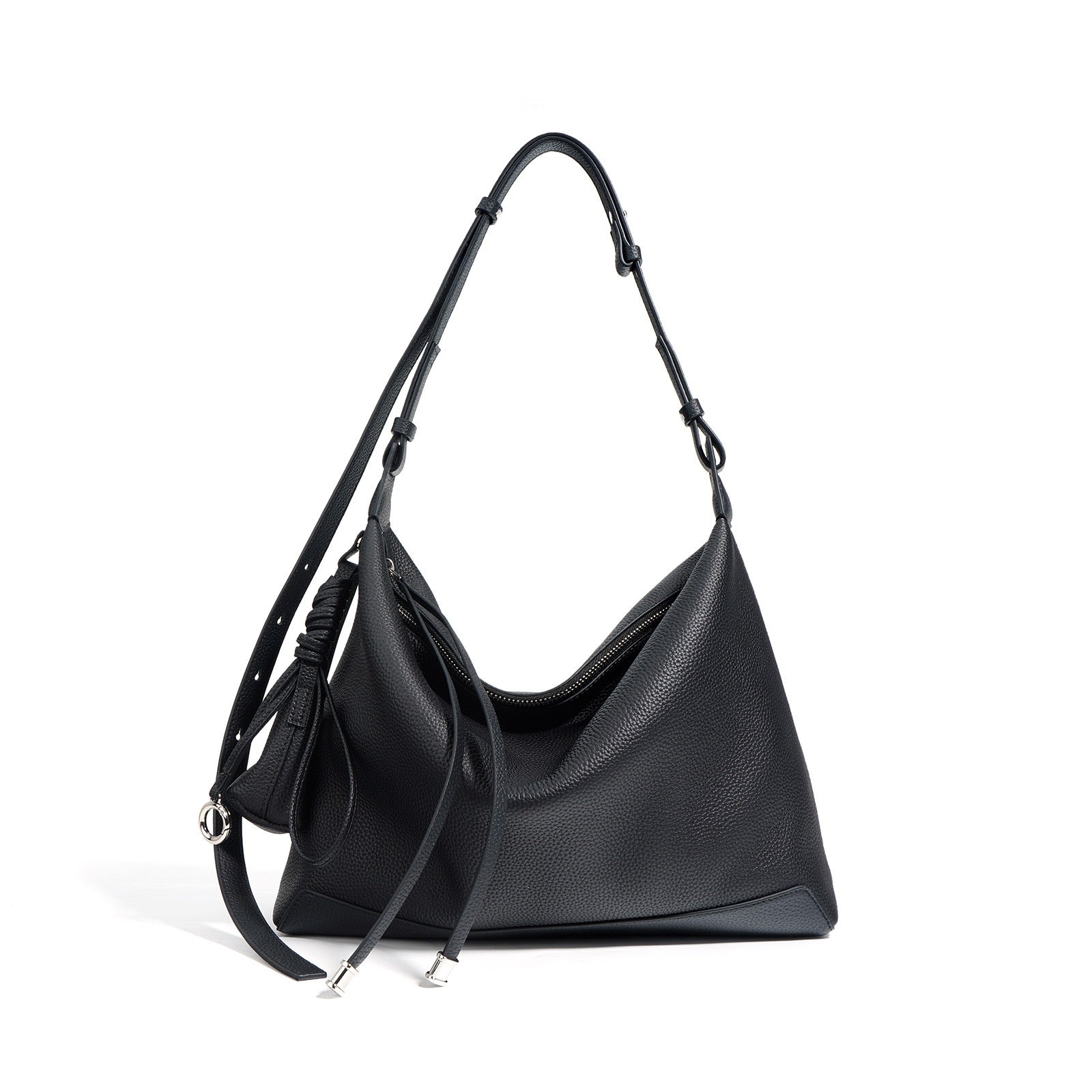 Women’s Genuine Leather Minimalist Tote Handbag | Effortless Dumpling Elegance
