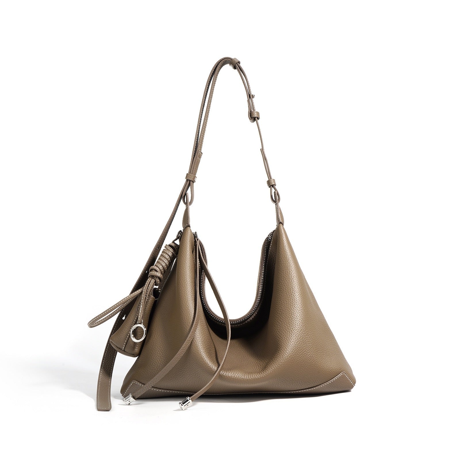 Women’s Genuine Leather Minimalist Tote Handbag | Effortless Dumpling Elegance