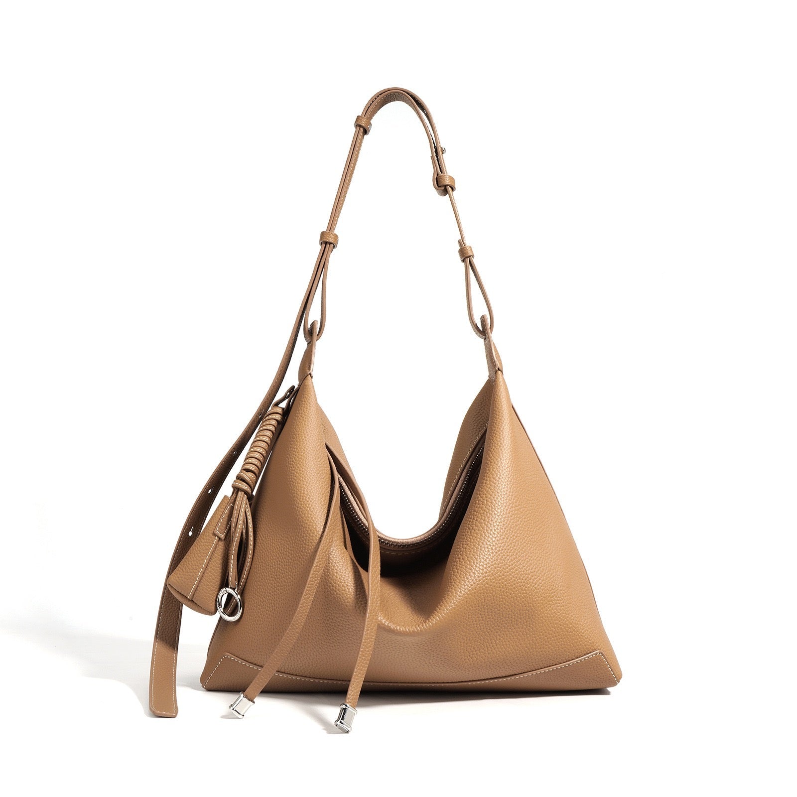 Women’s Genuine Leather Minimalist Tote Handbag | Effortless Dumpling Elegance