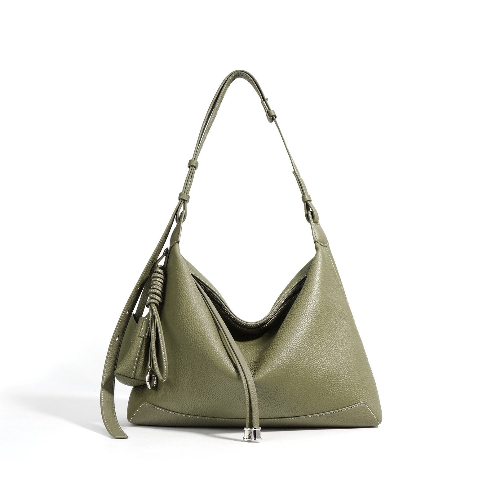 Women’s Genuine Leather Minimalist Tote Handbag | Effortless Dumpling Elegance