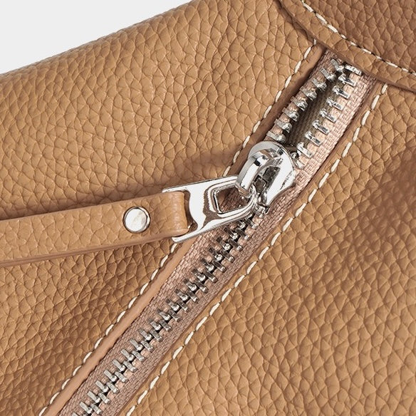 Women’s Genuine Leather Minimalist Tote Handbag | Effortless Dumpling Elegance