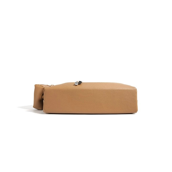 Women’s Genuine Leather Minimalist Tote Handbag | Effortless Dumpling Elegance