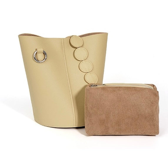 Women’s Genuine Leather Bucket Bag | Effortless Adjustable Strap Elegance