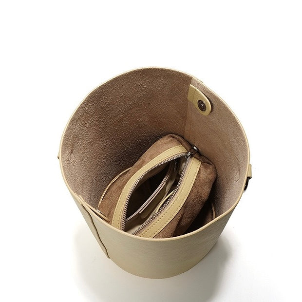 Women’s Genuine Leather Bucket Bag | Effortless Adjustable Strap Elegance