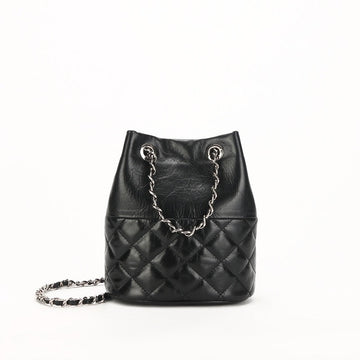 Women’s Genuine Leather Quilted Chain Bucket Bag | Effortless Everyday Elegance