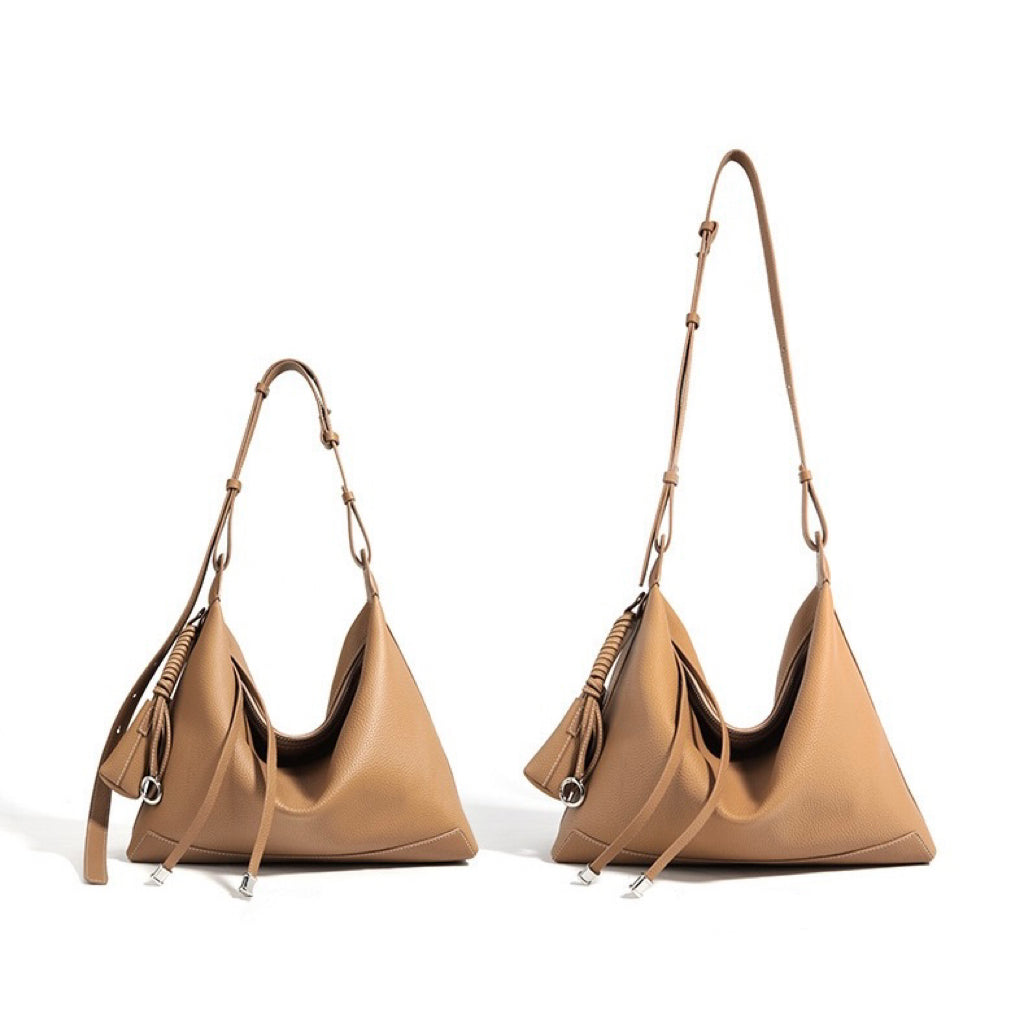 Women’s Genuine Leather Minimalist Tote Handbag | Effortless Dumpling Elegance