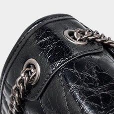 Women’s Genuine Leather Chain Detail Messenger Shoulder Bag | Spacious Elegance