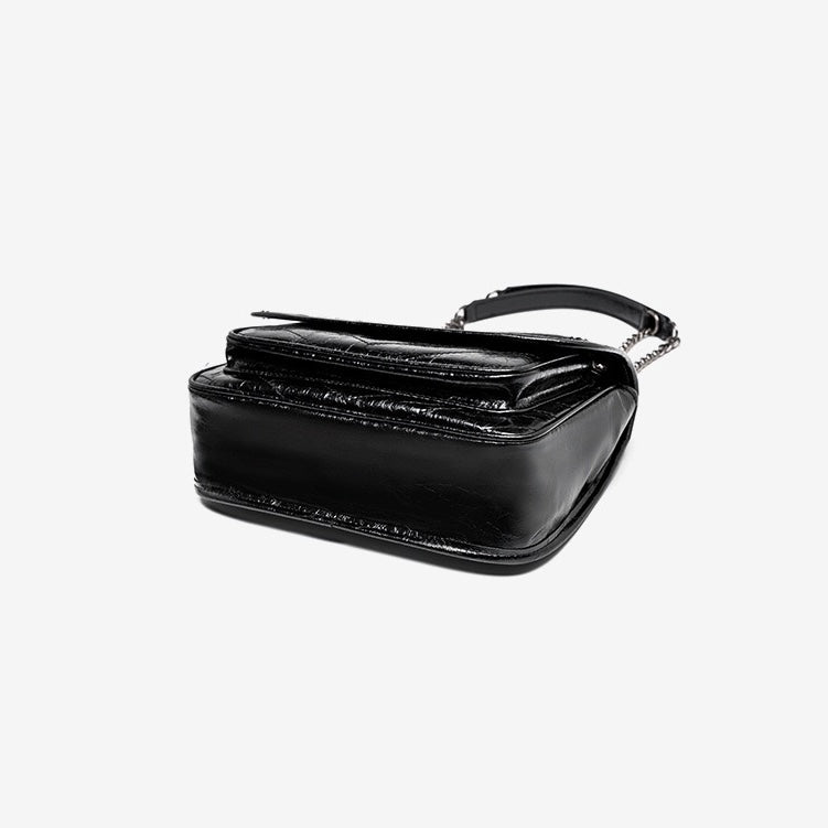 Women’s Leather Messenger Shoulder Bag | Large Capacity Chain Detail Elegance