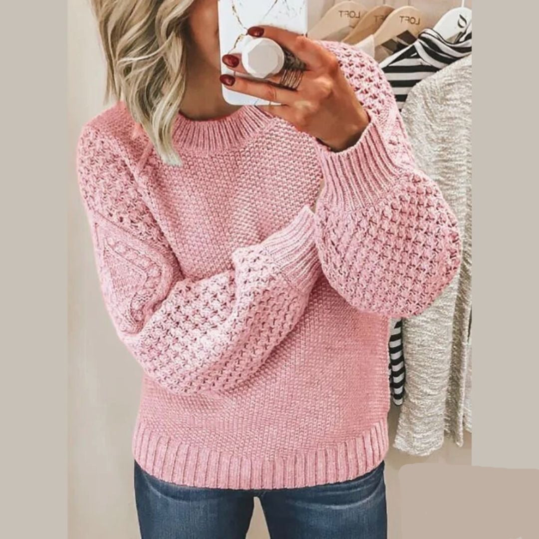 Crewneck Cable Knit Sweater | Timeless Vintage Elegance