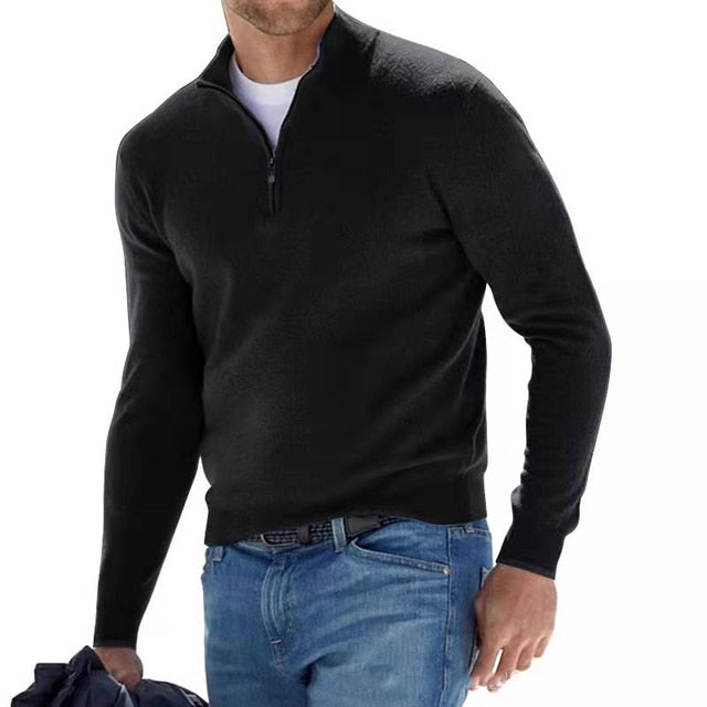 Fine Knit Men’s Zip Neck Jumper | Refined Everyday Ease