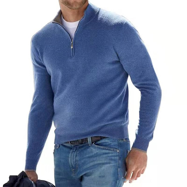 Fine Knit Men’s Zip Neck Jumper | Refined Everyday Ease