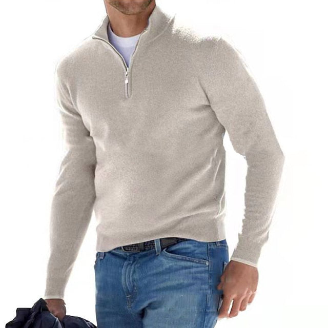 Fine Knit Men’s Zip Neck Jumper | Refined Everyday Ease