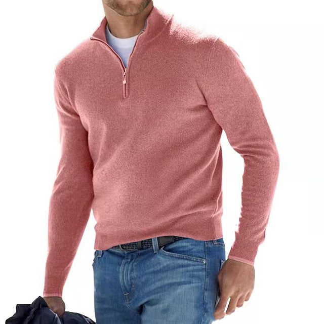Fine Knit Men’s Zip Neck Jumper | Refined Everyday Ease