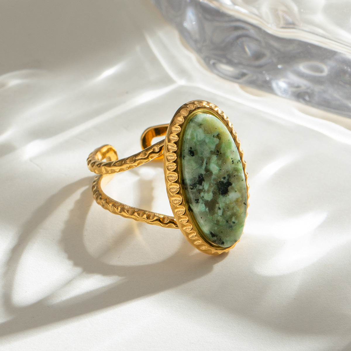 Adjustable Oval Turquoise Tiger's Eye Ring | Effortless Everyday Luxury