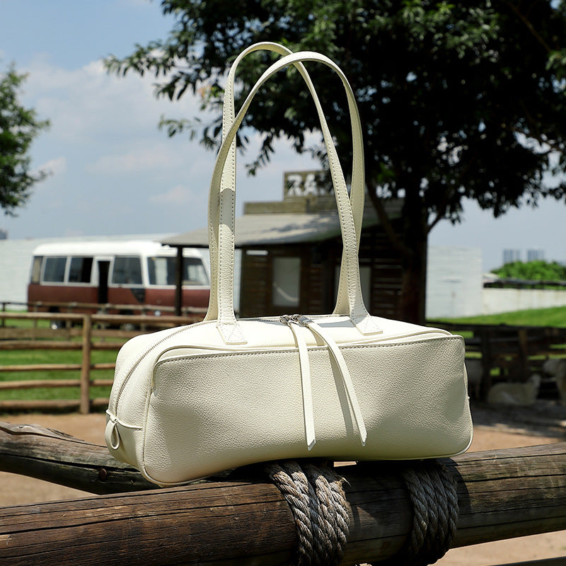 Women’s Genuine Pebbled Leather Shoulder Handbag | Effortless Everyday Elegance