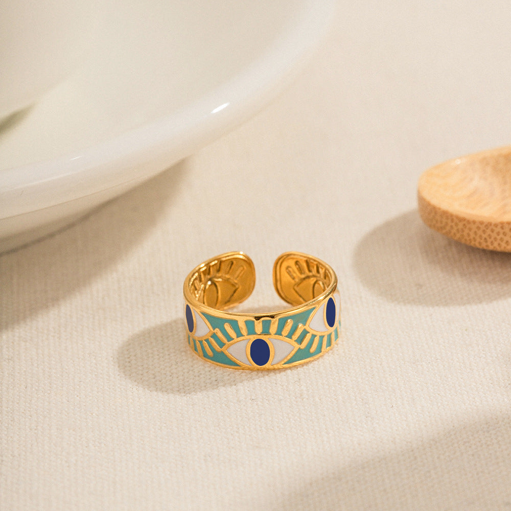 French Retro Devil's Eye Ring | Effortless Parisian Elegance