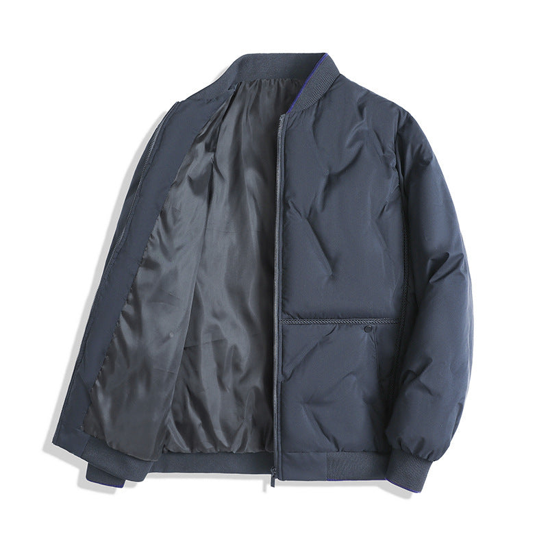 Men’s Quilted Puffer Bomber Jacket | Quiet Winter Elegance